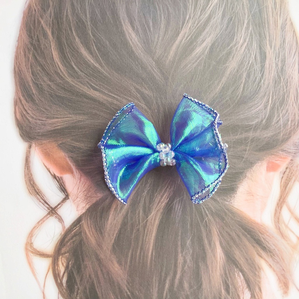 偏光リボンのヘアクリップ