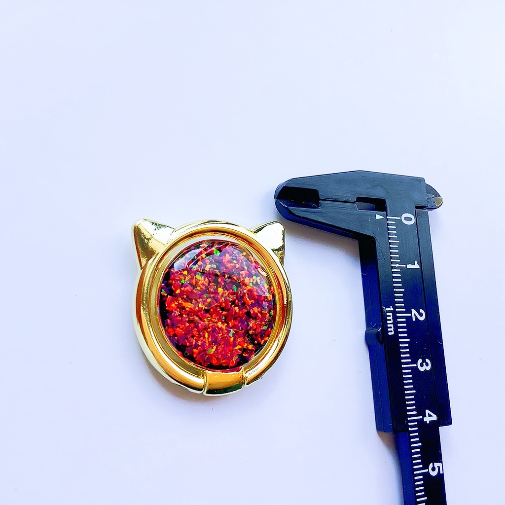 京都オパールの猫型スマホリング