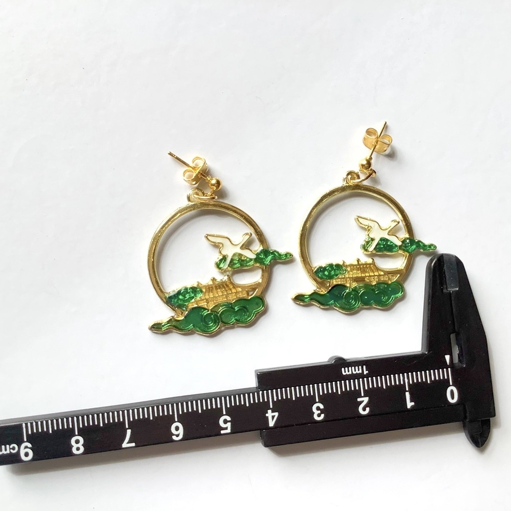 日本画風ピアス・イヤリング【金属アレルギー対応】