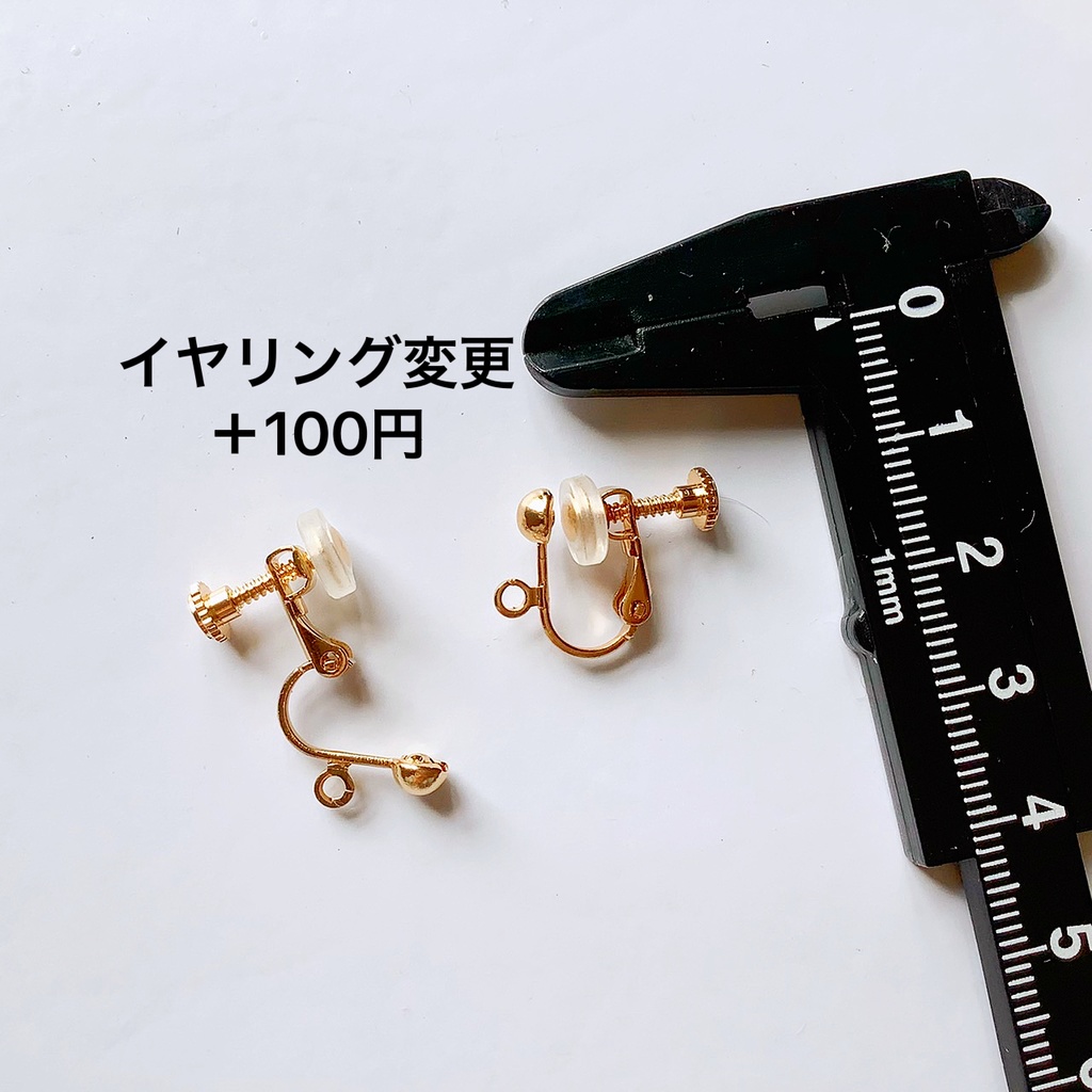 日本画風ピアス・イヤリング【金属アレルギー対応】