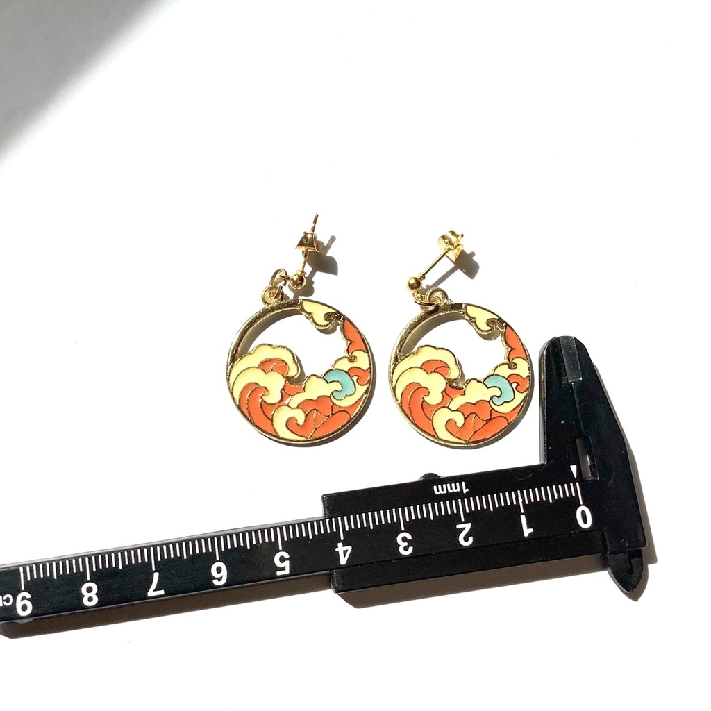 日本画風ピアス・イヤリング【金属アレルギー対応】