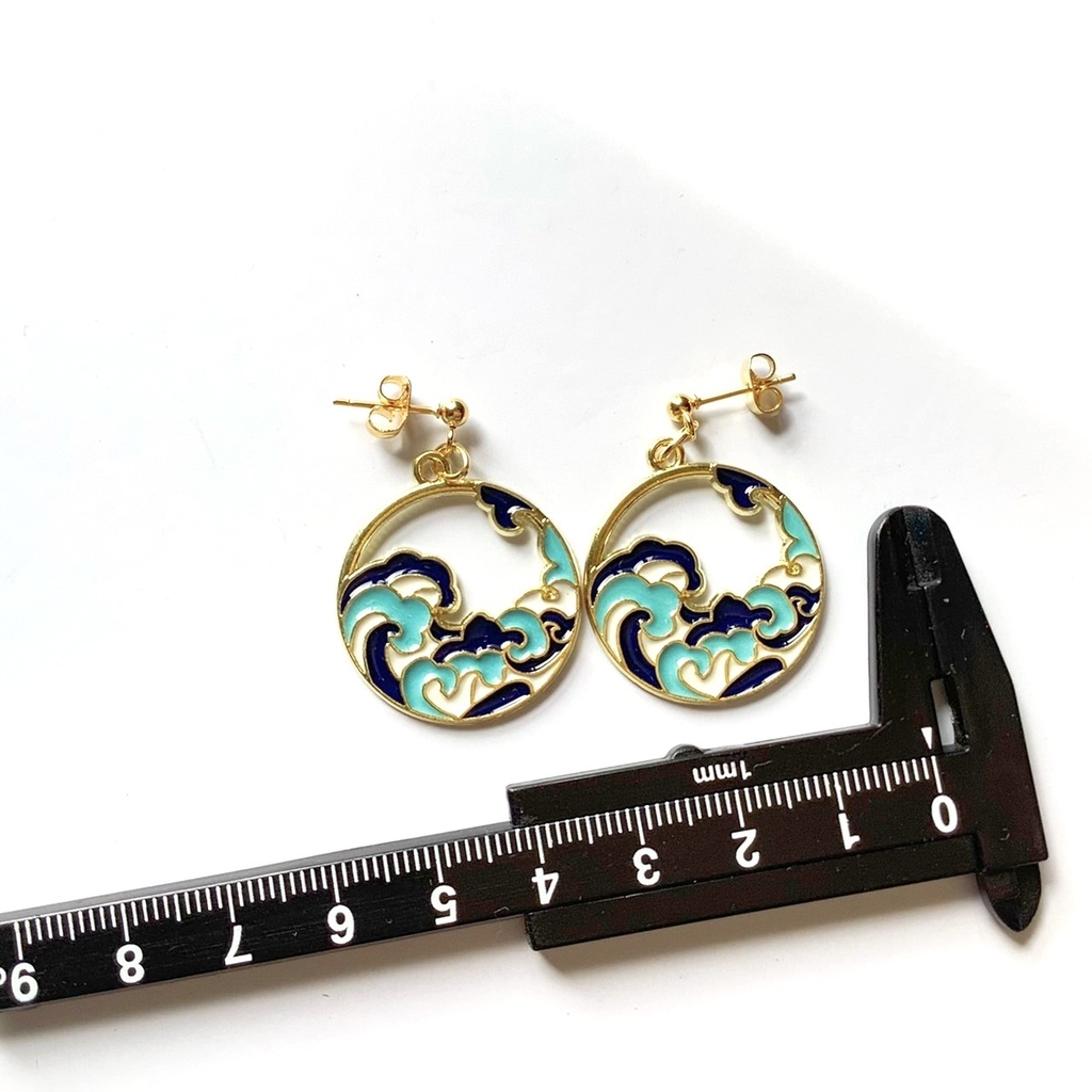 日本画風ピアス・イヤリング【金属アレルギー対応】