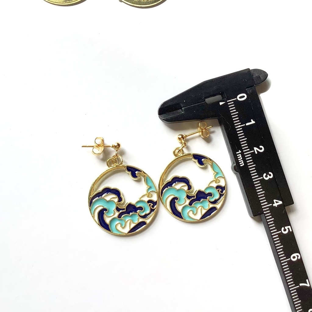 日本画風ピアス・イヤリング【金属アレルギー対応】