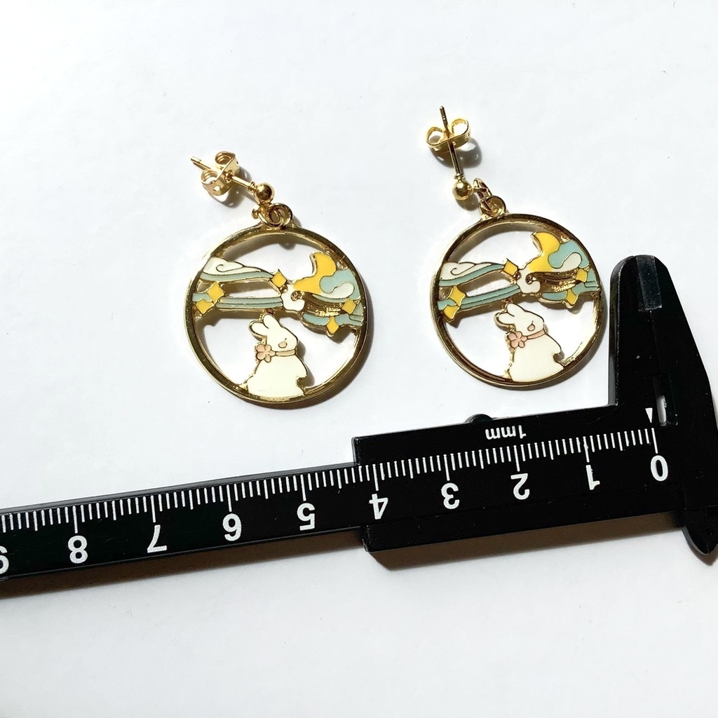 日本画風ピアス・イヤリング【金属アレルギー対応】