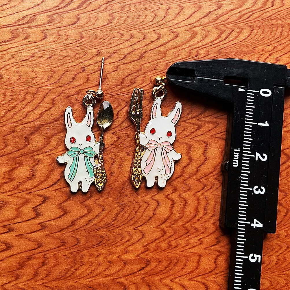 うさぎ×カトラリーピアス【イヤリング変更可】