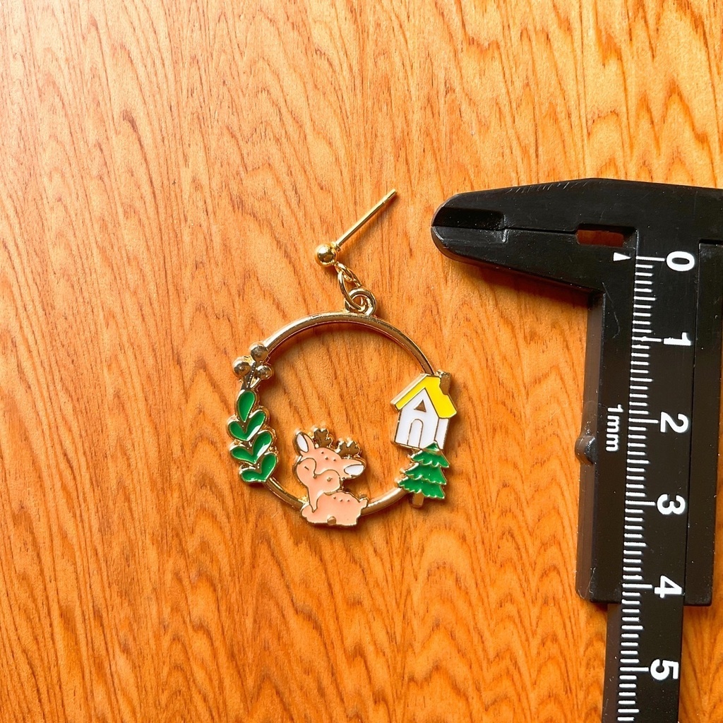 鹿とおうちのピアス・イヤリング【金属アレルギー対応】