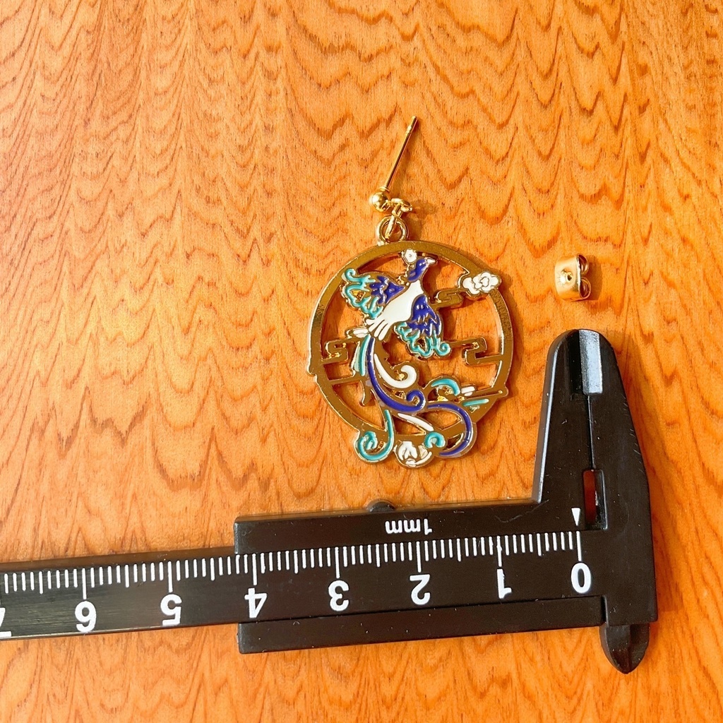 鳳凰と雲のピアス・イヤリング【金属アレルギー対応】