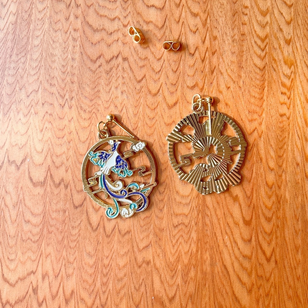 鳳凰と雲のピアス・イヤリング【金属アレルギー対応】