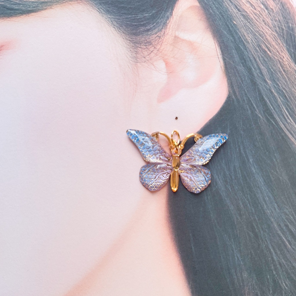 幻想蝶々のピアス・イヤリング【金属アレルギー対応】