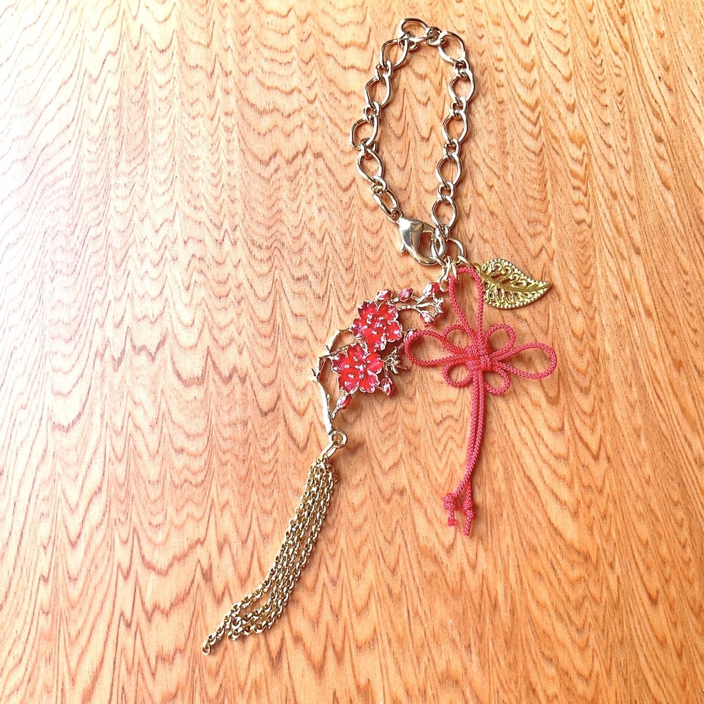 桜の中華風バッグチャーム