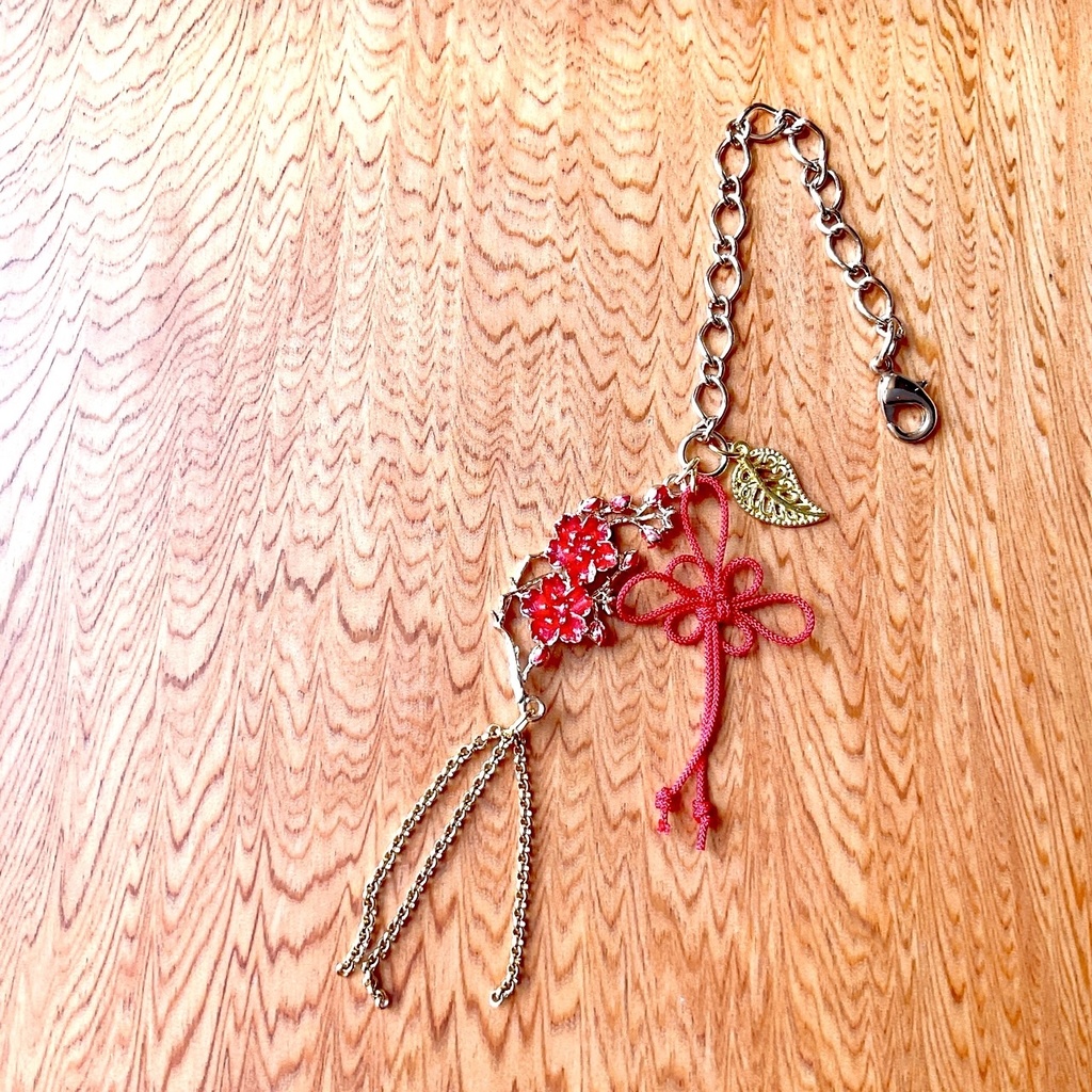 桜の中華風バッグチャーム