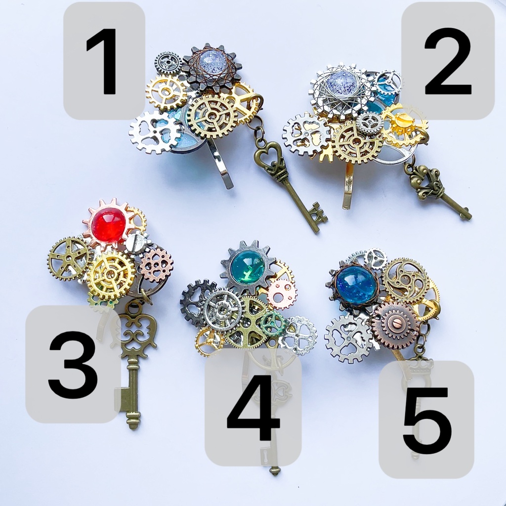 鍵付きスチームパンク風ポニーフック