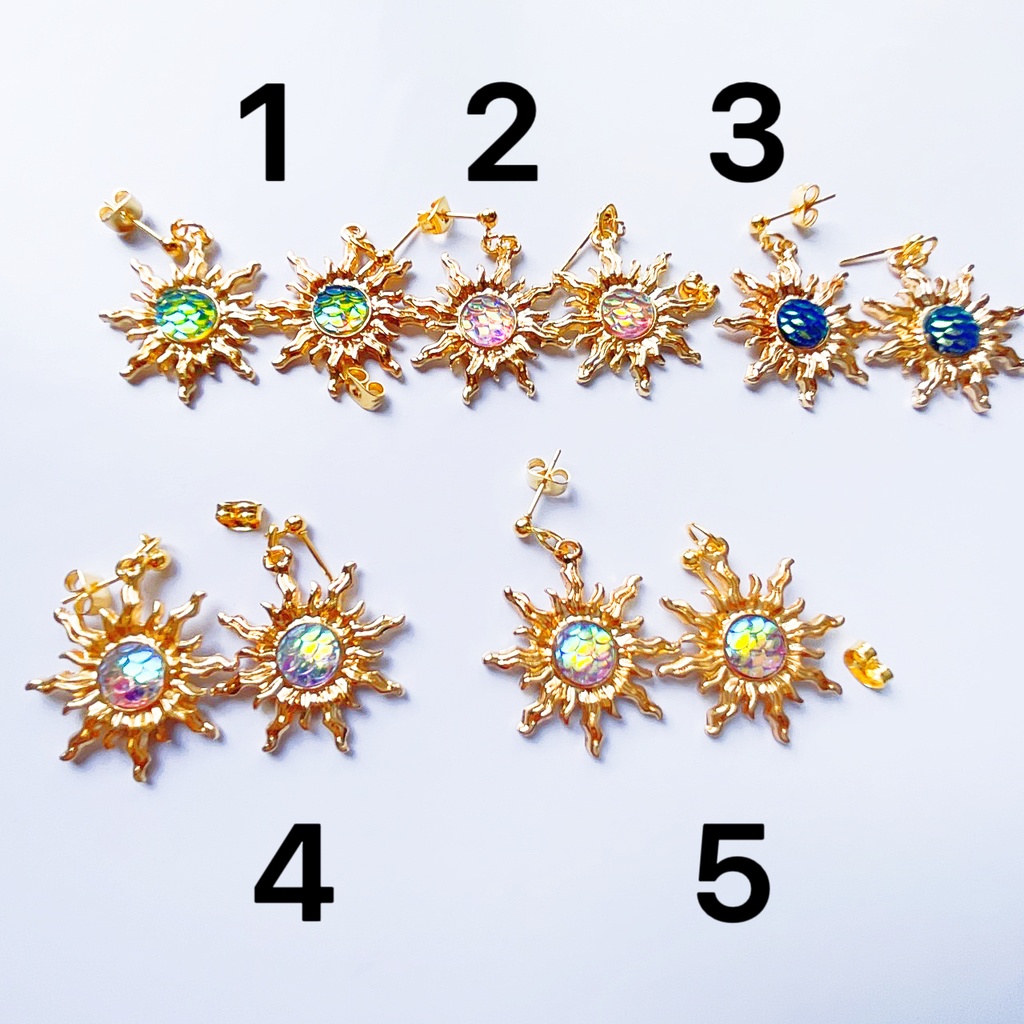 ウロコと太陽のピアス・イヤリング