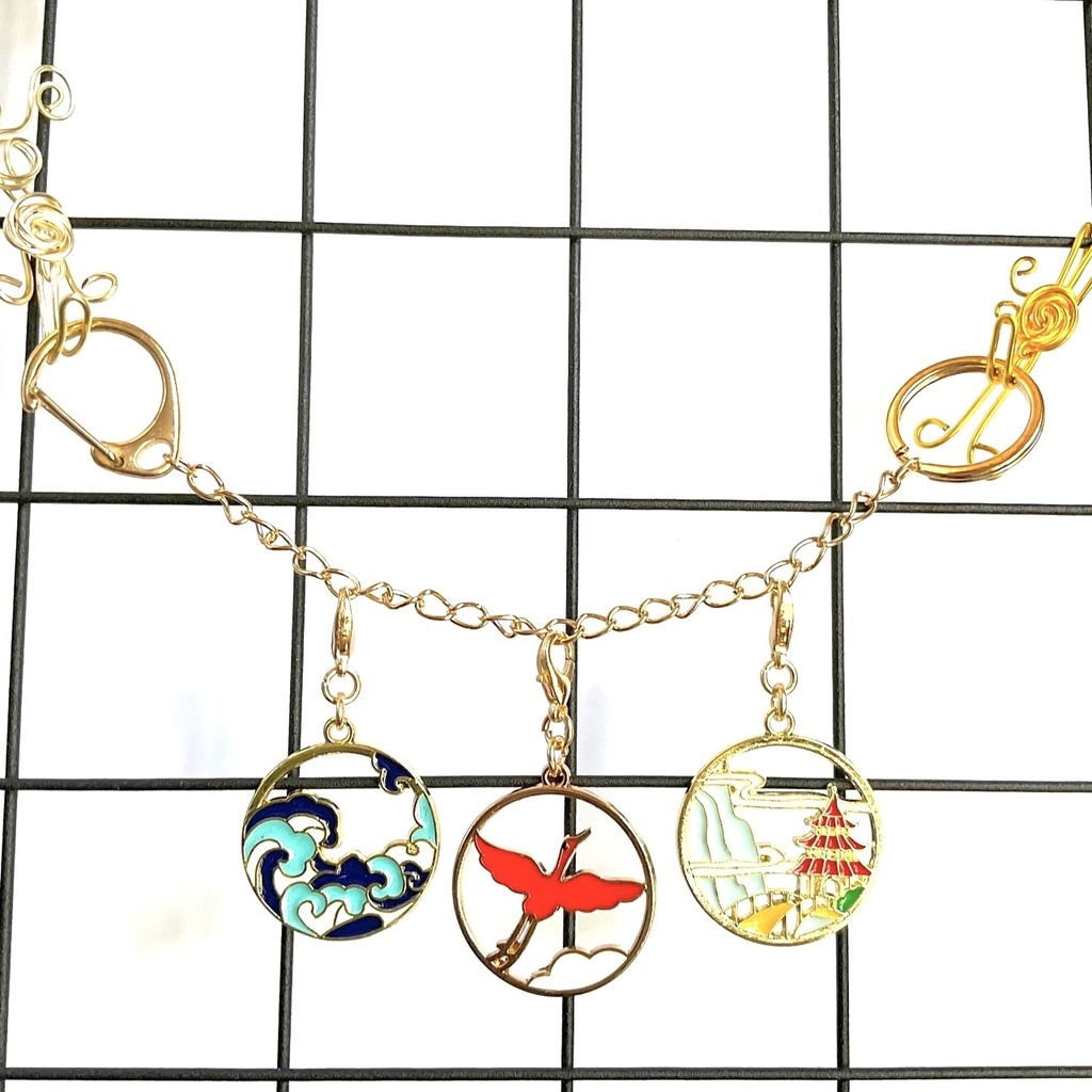 日本画風バッグチャーム