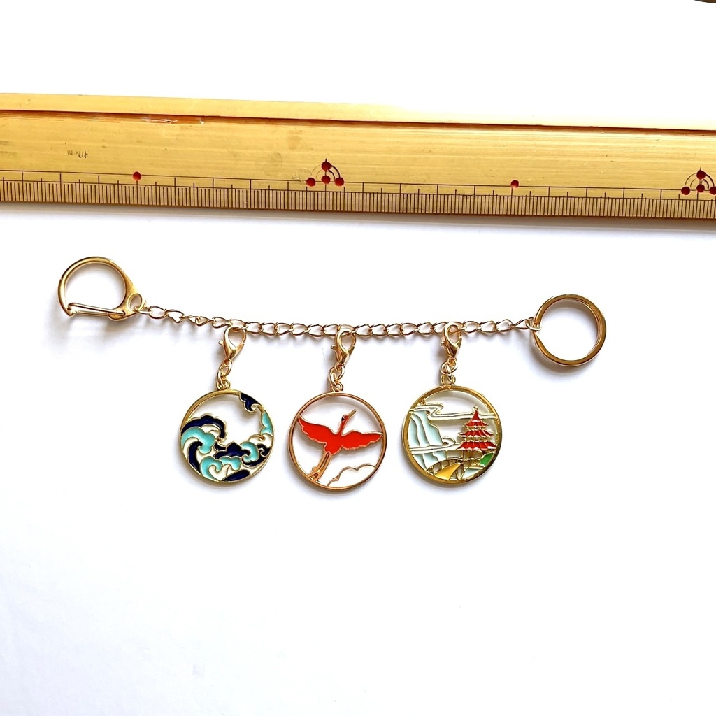 日本画風バッグチャーム