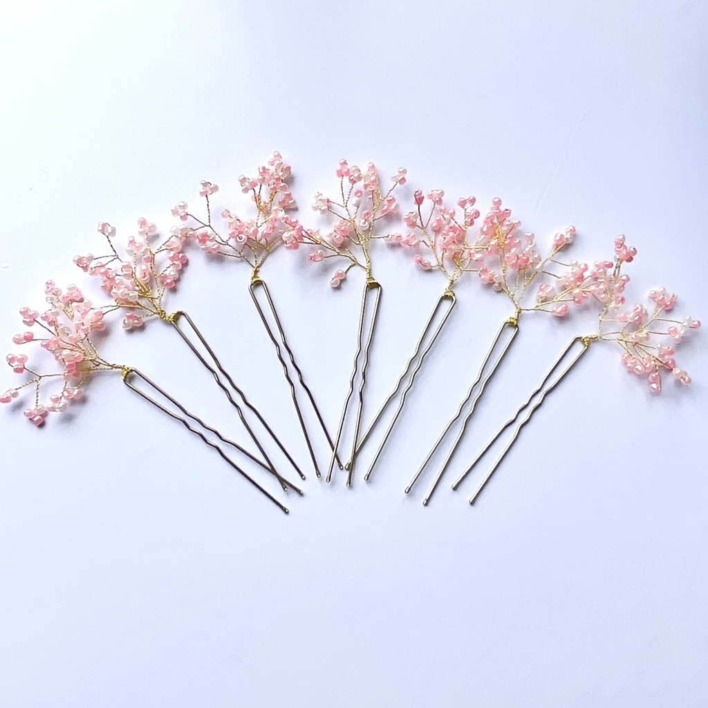 満開の桜Uピン7本セット ブライダル ウェディング パーティー 七五三 和装 にもおすすめです