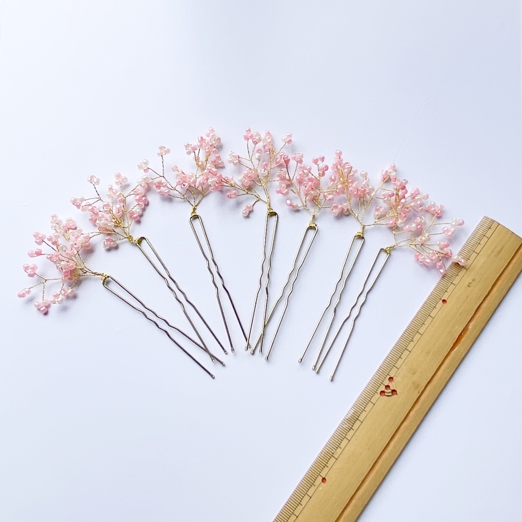 満開の桜Uピン7本セット ブライダル ウェディング パーティー 七五三 和装 にもおすすめです
