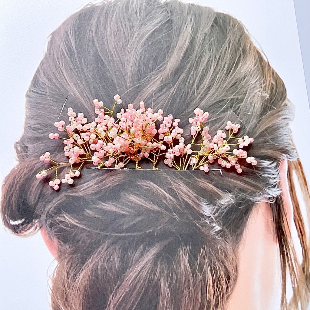 満開の桜Uピン7本セット　ブライダル　ウェディング　パーティー　七五三　和装　にもおすすめです