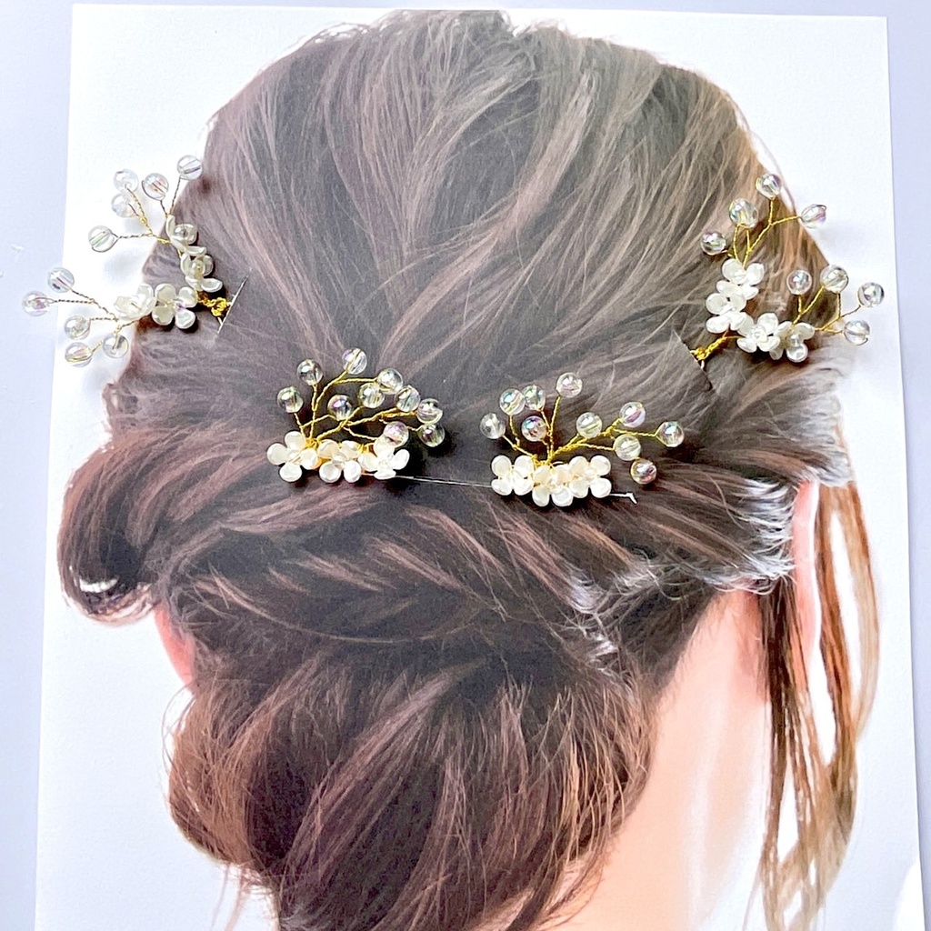 かんざしにもなる花のヘアアクセサリー