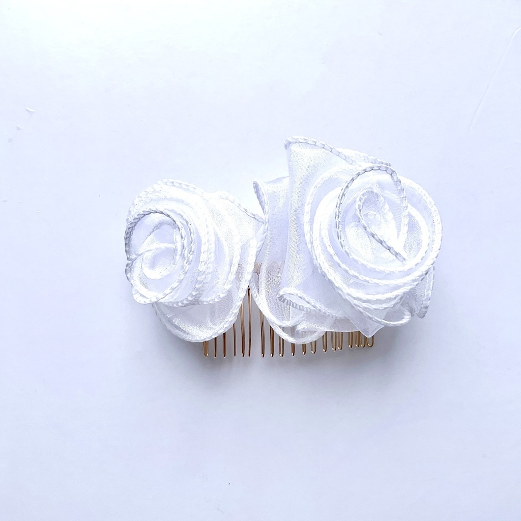 純白の薔薇 ヘアコーム