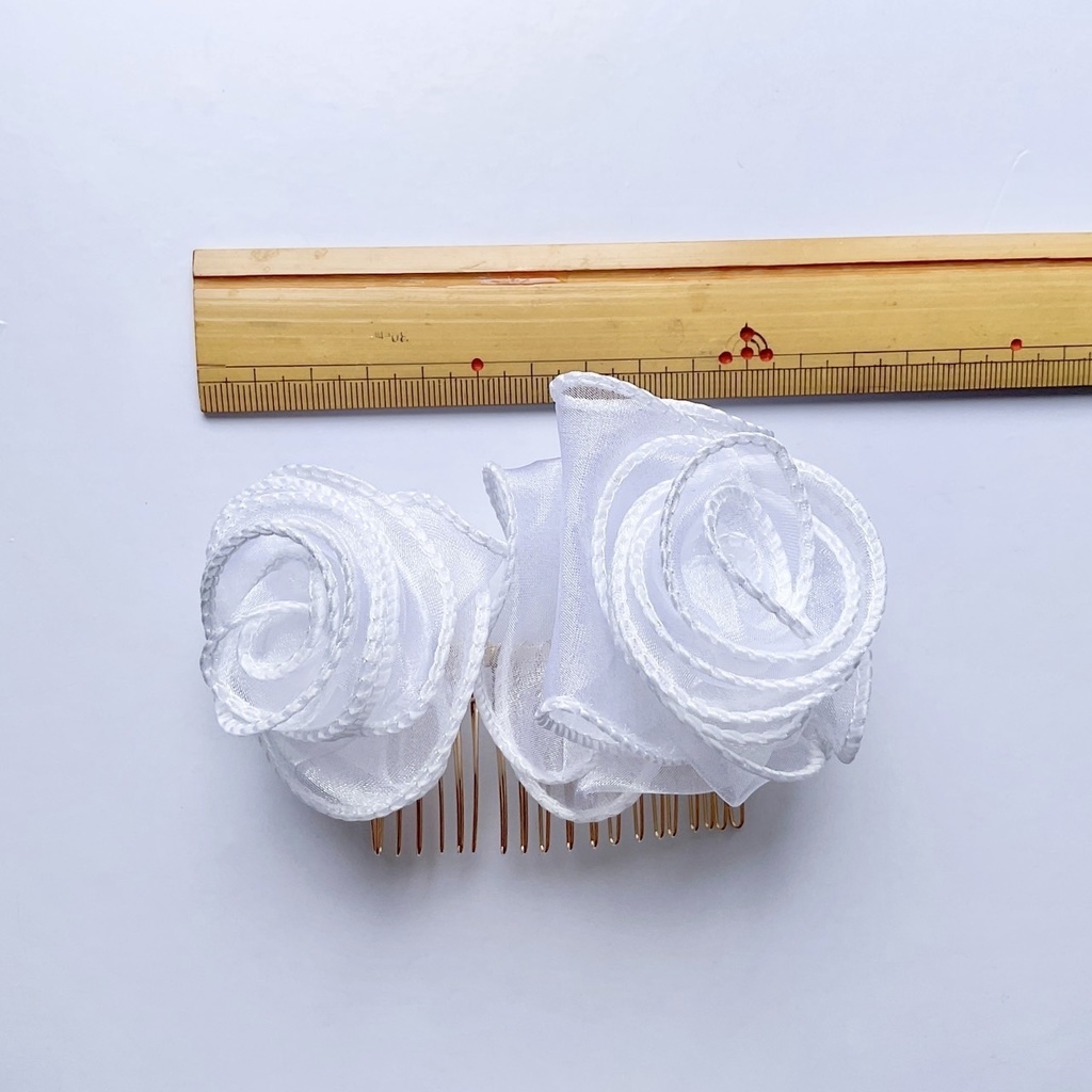 純白の薔薇 ヘアコーム