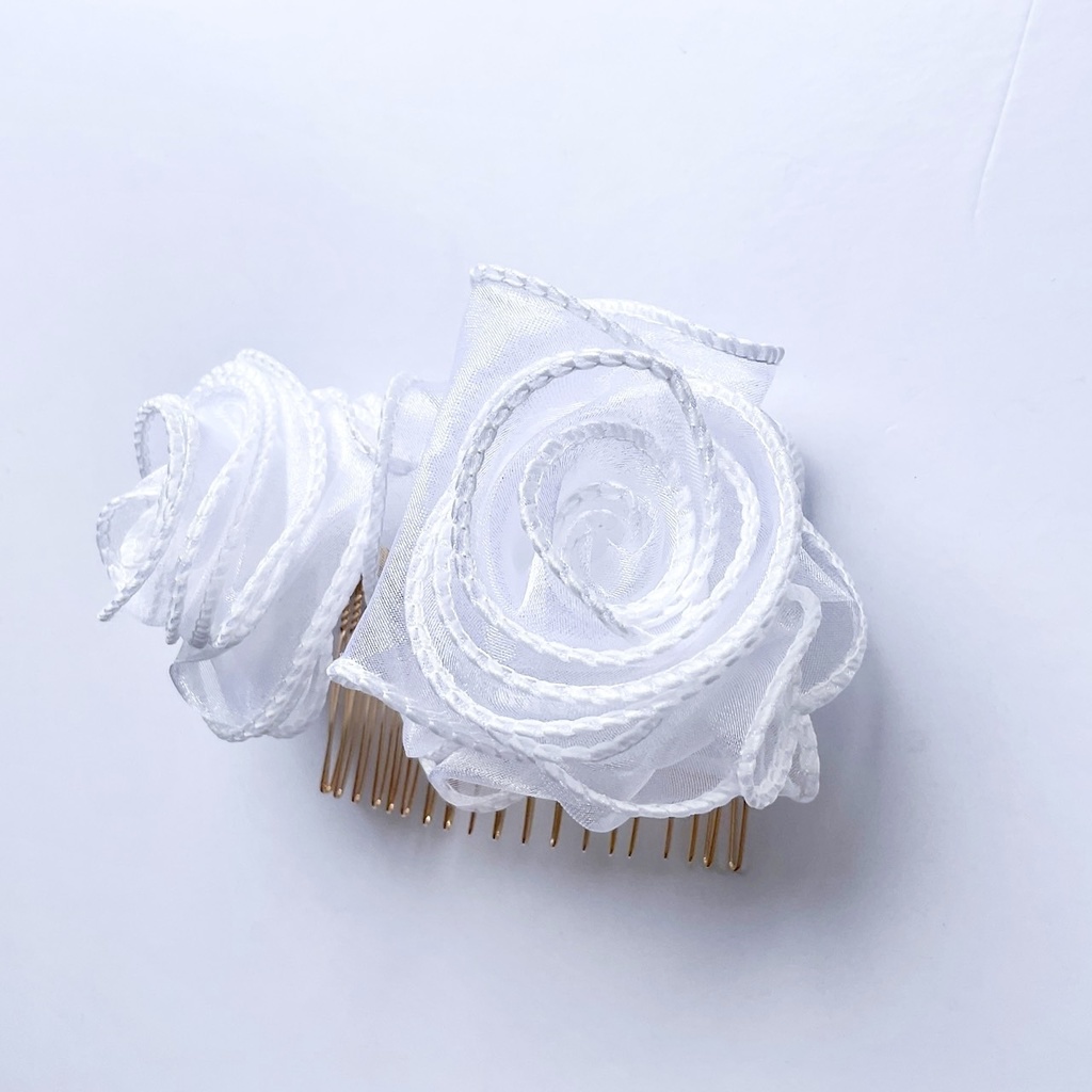 純白の薔薇 ヘアコーム
