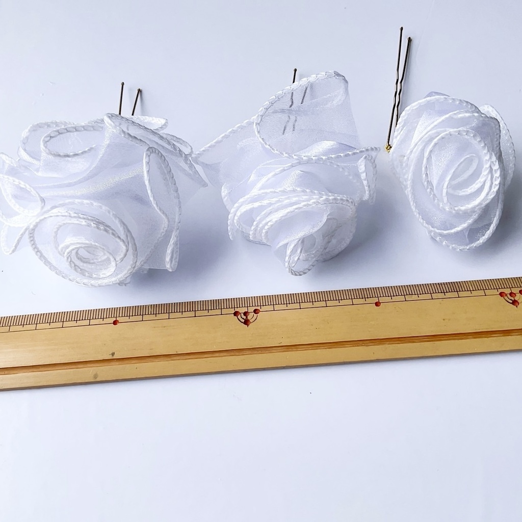 純白の薔薇 Uピンかんざし