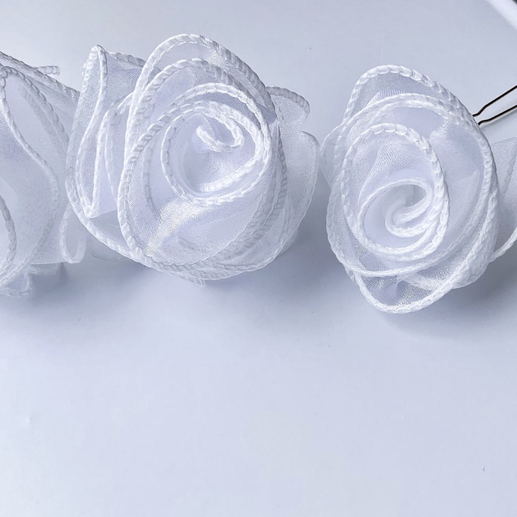 純白の薔薇 Uピンかんざし