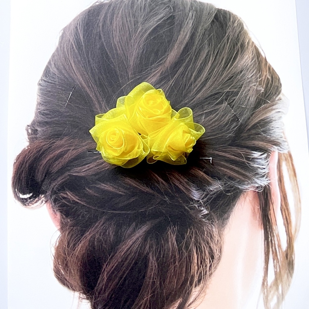 寄り添う三薔薇 Uピンかんざし