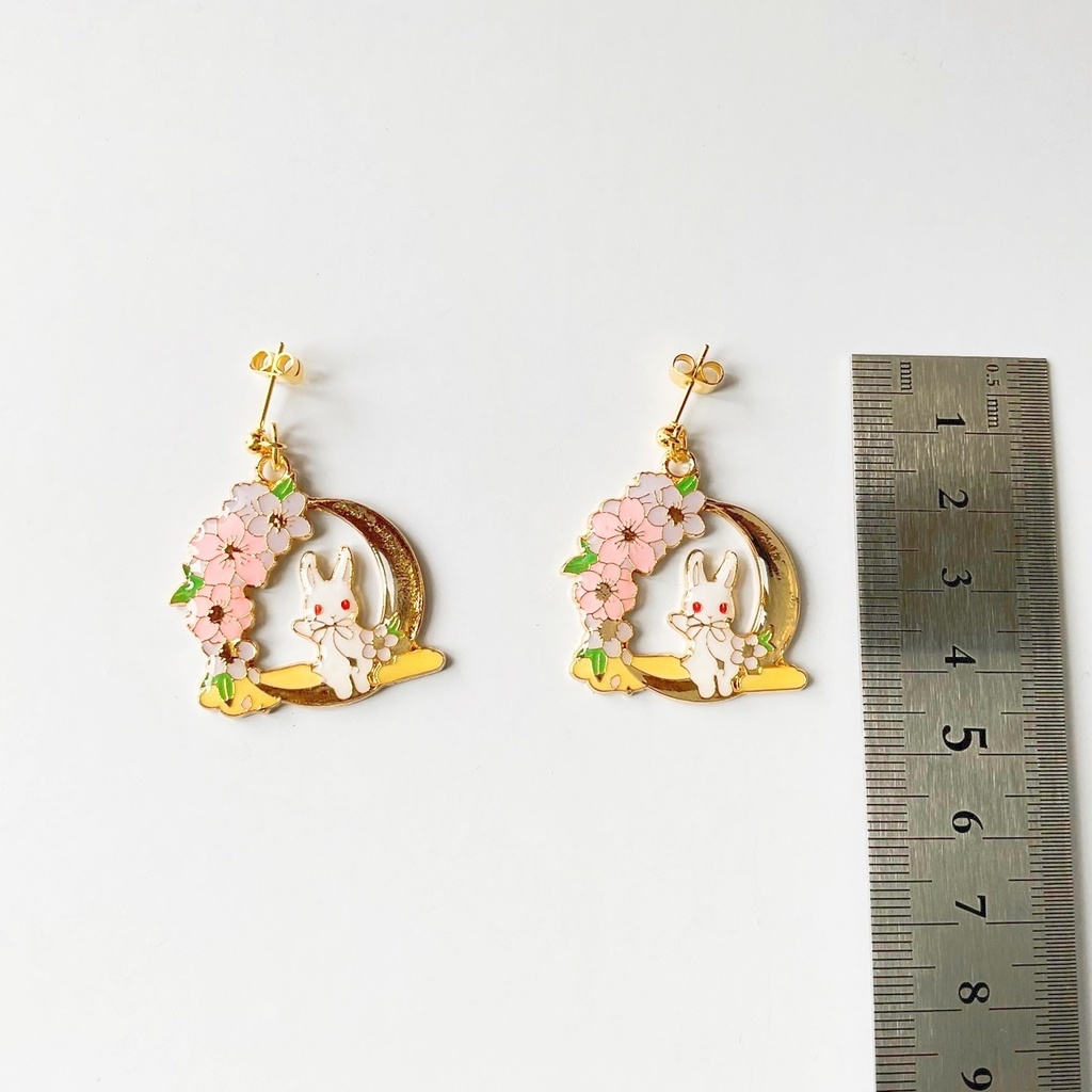 月のブランコとうさぎ 【ピアス・イヤリング】
