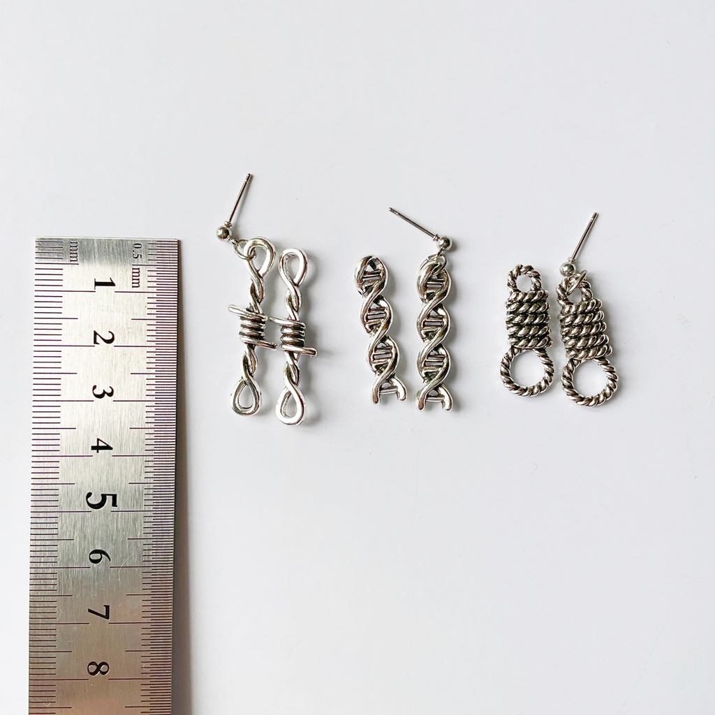 有刺鉄線・DNA・ロープのピアス・イヤリング【金属アレルギー対応】