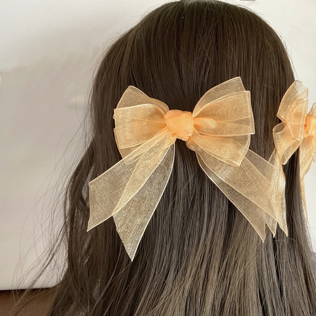 2個セット オーガンジーリボンのヘアクリップ