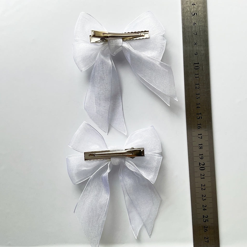 2個セット オーガンジーリボンのヘアクリップ