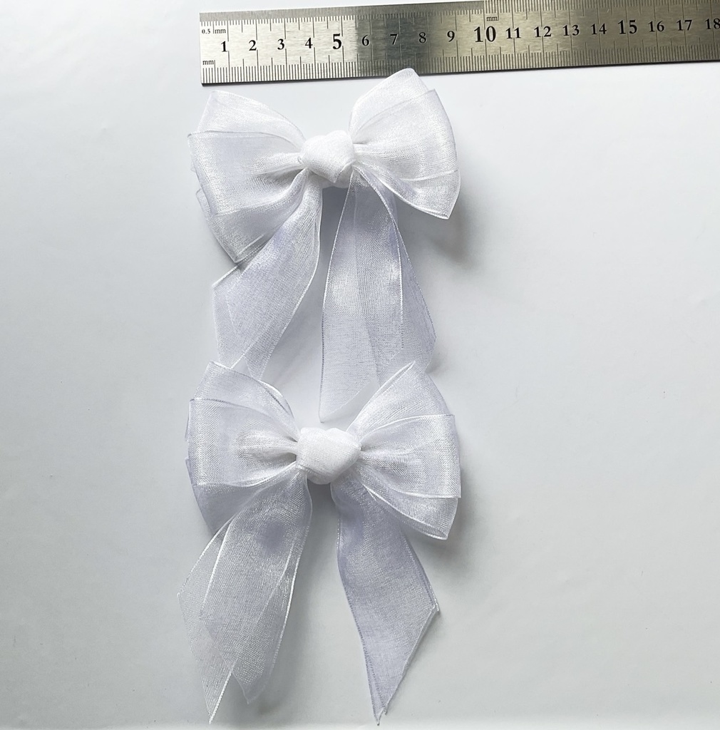 2個セット オーガンジーリボンのヘアクリップ