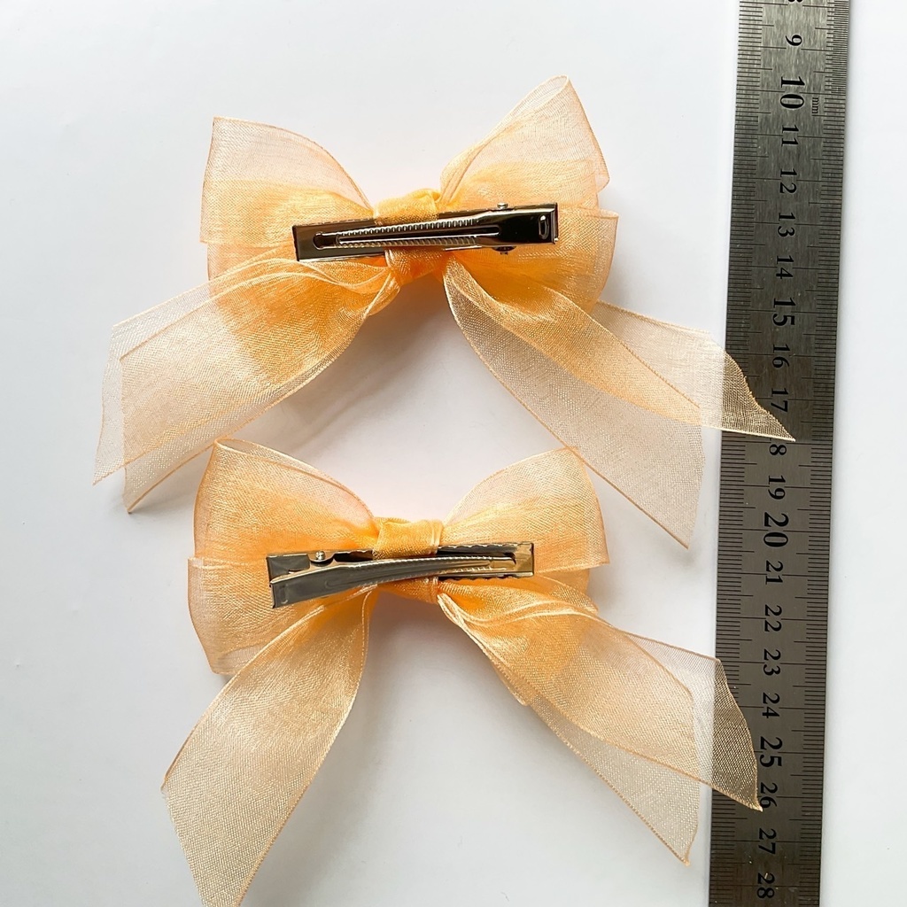2個セット オーガンジーリボンのヘアクリップ