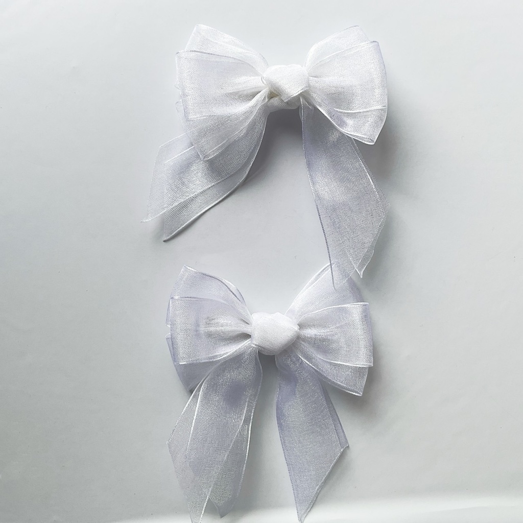 2個セット オーガンジーリボンのヘアクリップ