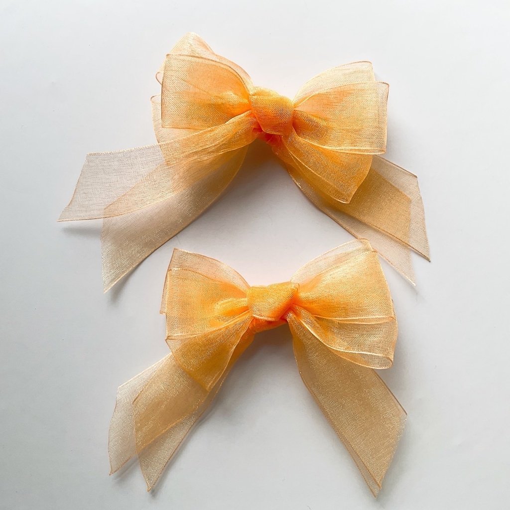 2個セット オーガンジーリボンのヘアクリップ