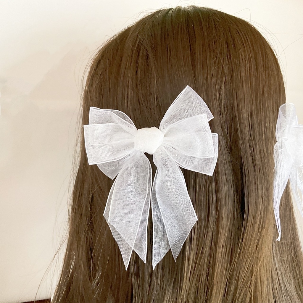 2個セット オーガンジーリボンのヘアクリップ