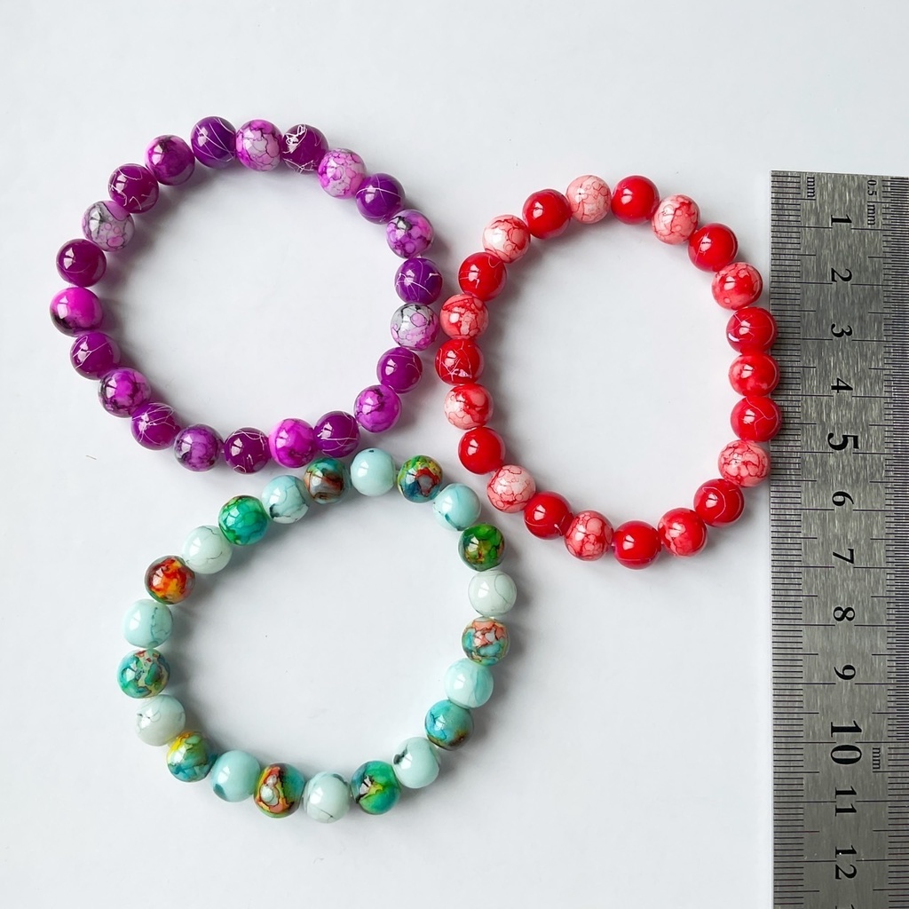 天然石風!ガラスビーズのブレスレット