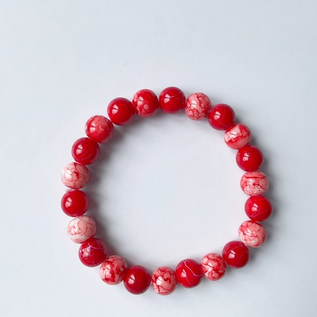 天然石風!ガラスビーズのブレスレット