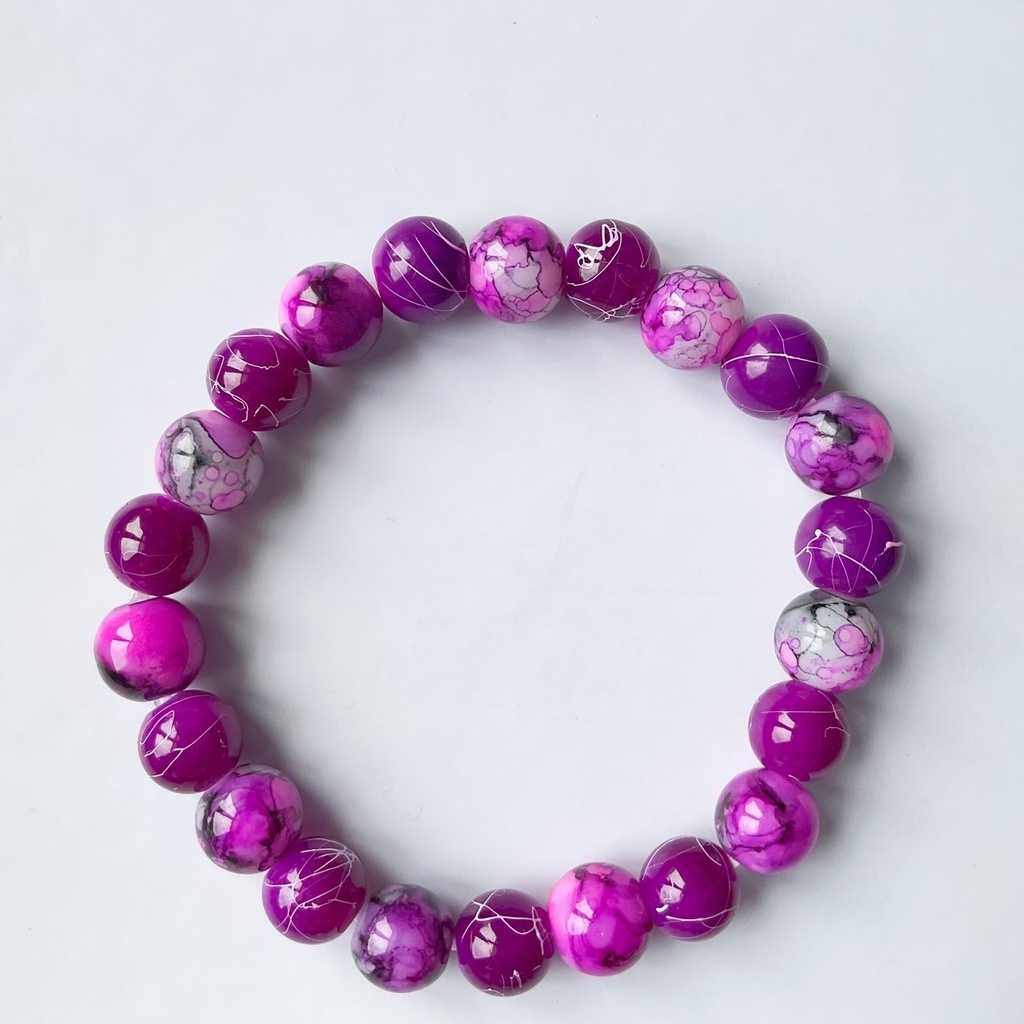 天然石風!ガラスビーズのブレスレット