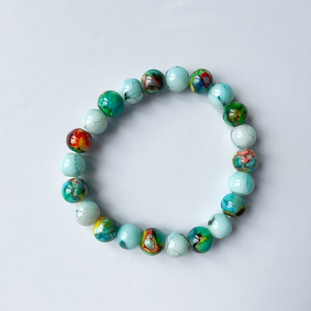 天然石風!ガラスビーズのブレスレット