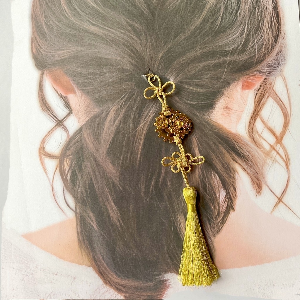 スチームパンク×シノワズリ バッグチャーム・キーホルダー・ポニーフック・Uピンかんざし