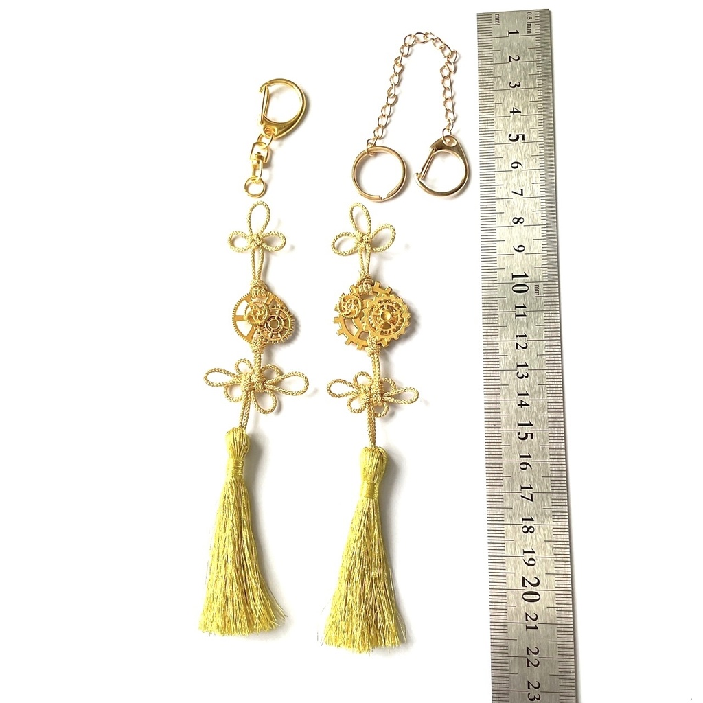 スチームパンク×シノワズリ バッグチャーム・キーホルダー・ポニーフック・Uピンかんざし