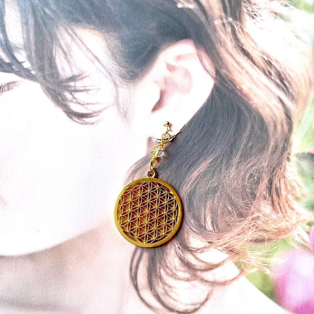 フラワーオブライフ ピアス・イヤリング