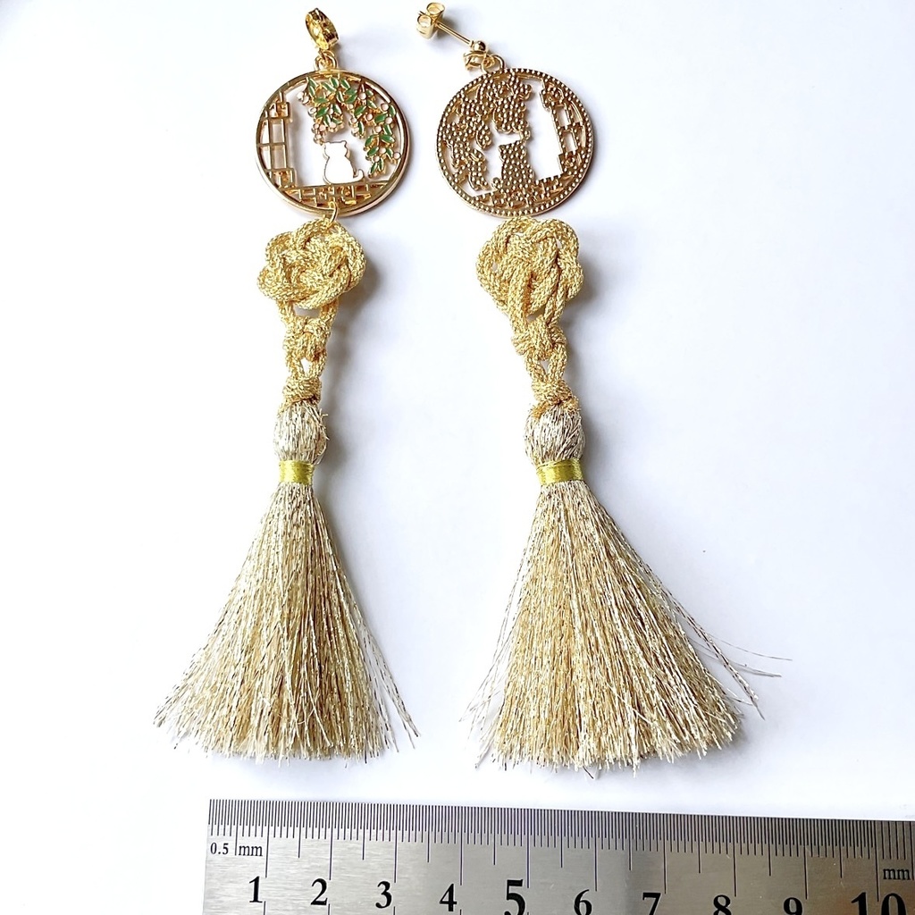 梅結びのアジアンピアス・イヤリング