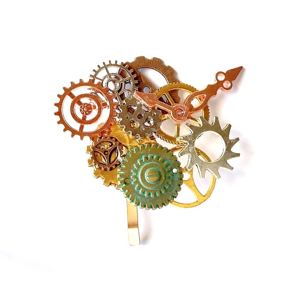スチームパンク風　歯車のポニーフック