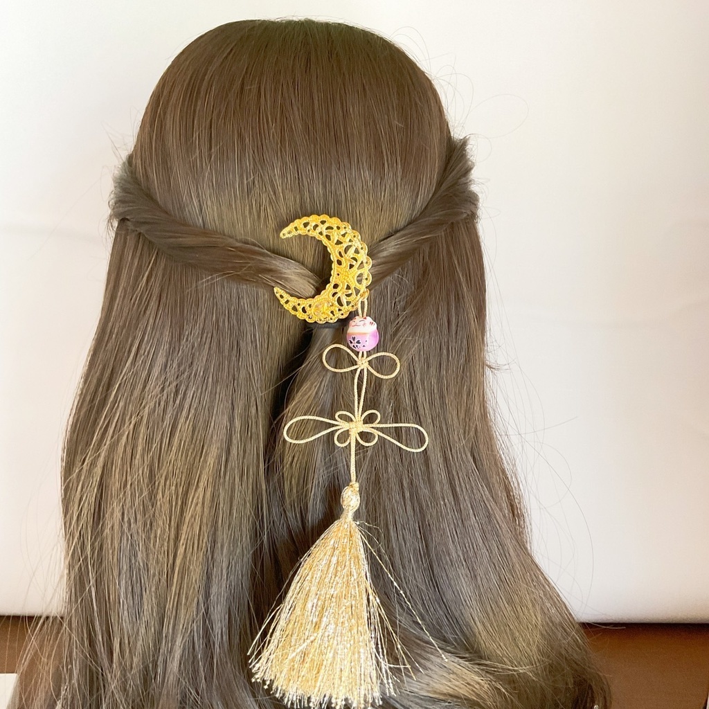 中華風ポニーフック 月