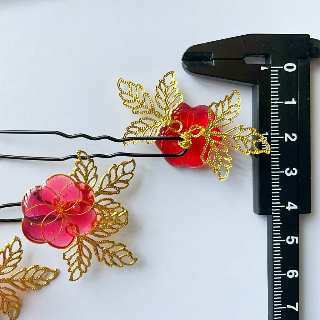 ディップアート お花のUピンかんざし
