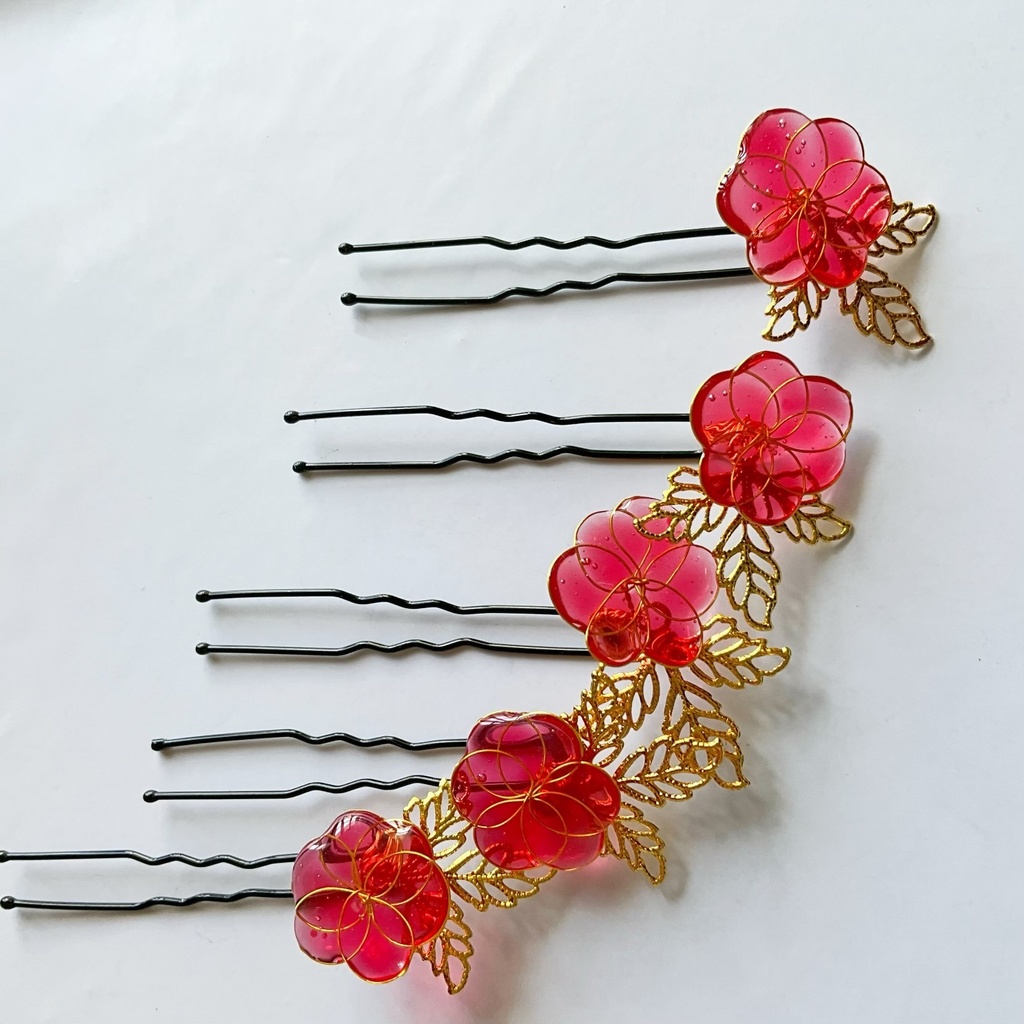 ディップアート お花のUピンかんざし